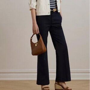 NWT! 2P Lauren Ralph Lauren, Lauren Navy Petite Stretch Cotton Chino Flare Pants